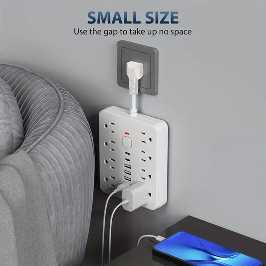 14-in-1 Power Strip Surge Protector with 8AC Outlets, 4USB & 2Type-C Port