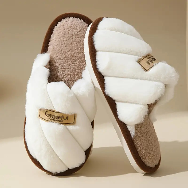 Women's Anti-slip Warm Slippers Home Indoor Comfortable Couple Slippers Fuzzy