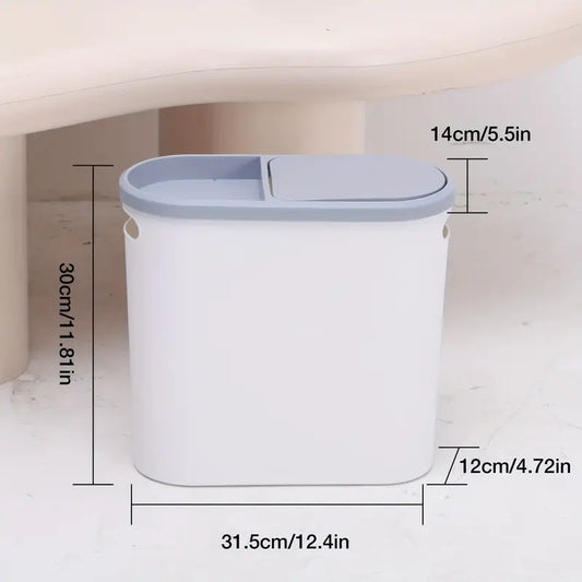 10L Slim Bathroom Trash Can | Space-Saving Silent Garbage Bin with Storage Top
