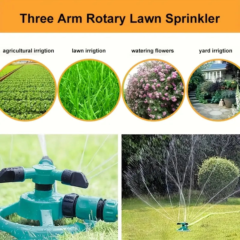 Sprinklers for Yard, Water Sprinkler Lawn, 360 Degree Rotating Lawn Green