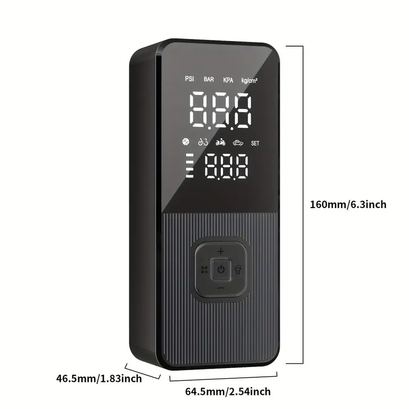 Portable Air Compressor, 150PSI Tire Inflator For Car Tires, Electric Air Pump For Cars Faster Inflation Speed, Equipped With 4000mAh Battery And LED-Illuminated Precision Digital Pressure Gauge