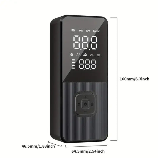 Portable Air Compressor, 150PSI Tire Inflator For Car Tires, Electric Air Pump For Cars Faster Inflation Speed, Equipped With 4000mAh Battery And LED-Illuminated Precision Digital Pressure Gauge
