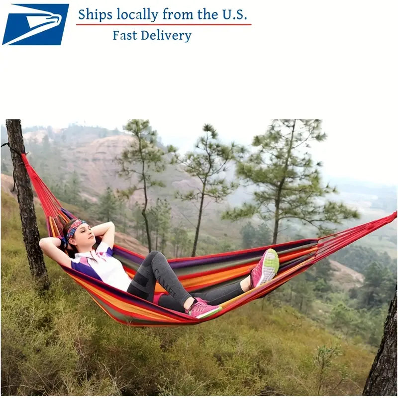Heavy Duty Cotton Rope Hanging Hammock Swing Camping Canvas Bed Garden Outdoor