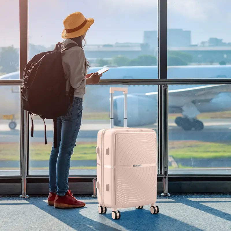 Three-piece Suitcase Set, 20, 24, 28-inch Suitcases, with Combination Lock