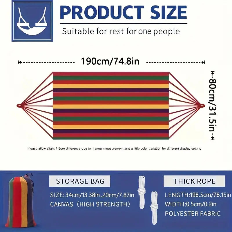 Heavy Duty Cotton Rope Hanging Hammock Swing Camping Canvas Bed Garden Outdoor