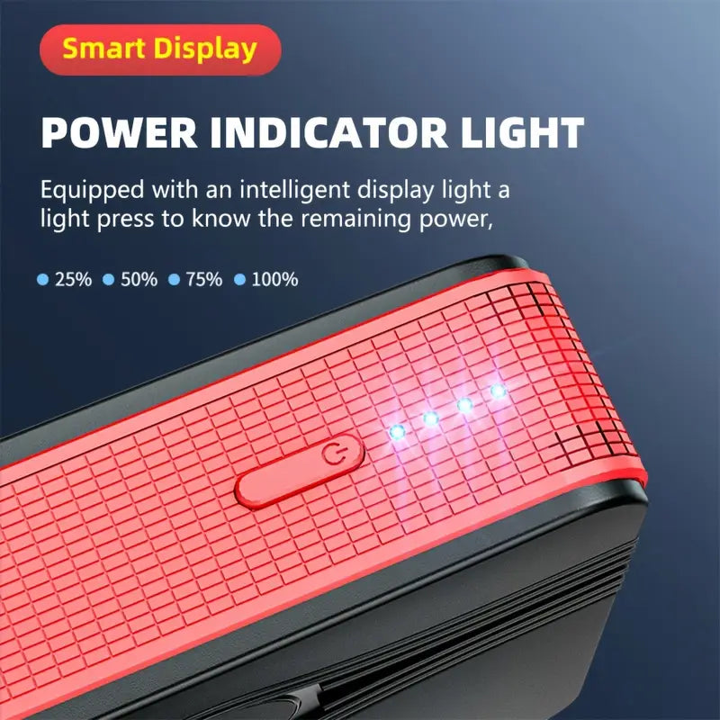 Portable Jump Starter Power Supplies Professional Start Car Starter with 2 USB Interface, 1 Iype-c Interface for Emergency Power Supply, with Three Mode LED Lights, for Valentine's Day Gift, Perfect Gift for Drivers