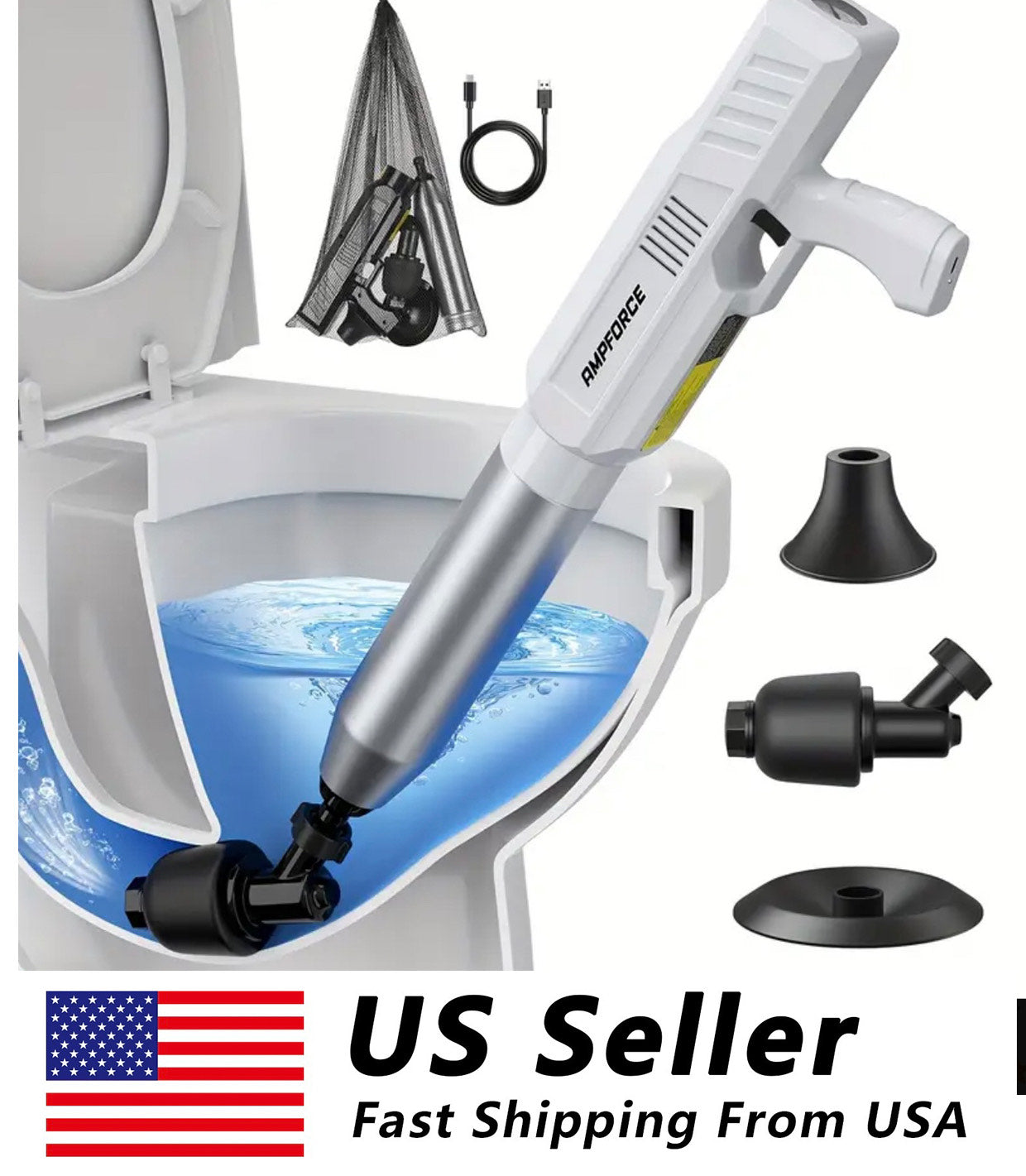 High Pressure Electric Toilet Plunger Air Plunger Air Drain Blaster Clog Remover