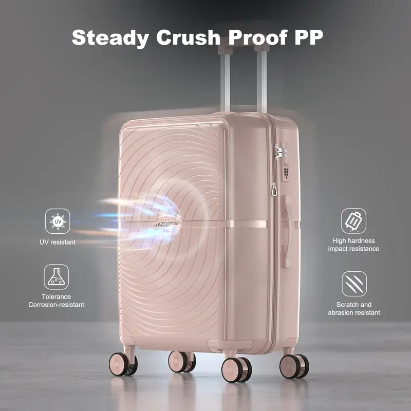 Three-piece Suitcase Set, 20, 24, 28-inch Suitcases, with Combination Lock