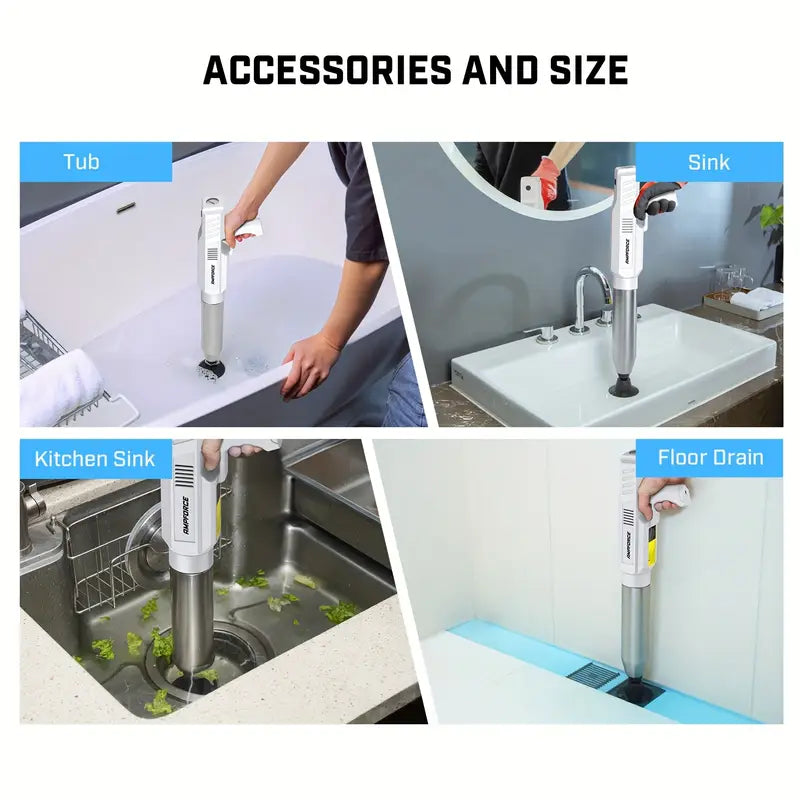 High Pressure Electric Toilet Plunger Air Plunger Air Drain Blaster Clog Remover