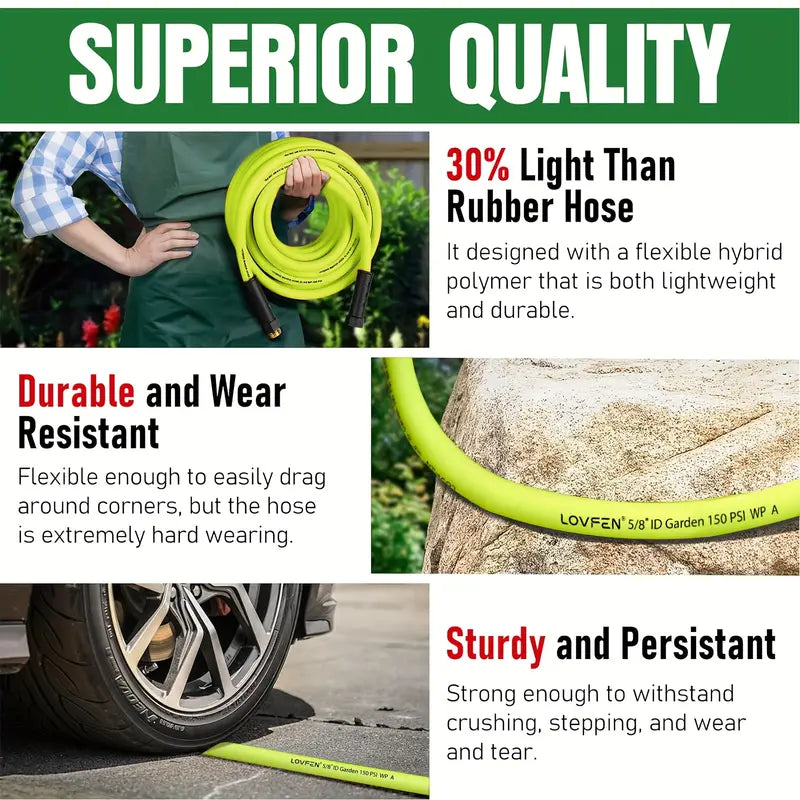 Garden Hose 5/8 In. X 50 Ft, Heavy Duty, Lightweight, Durable, Zillagreen - HFZG
