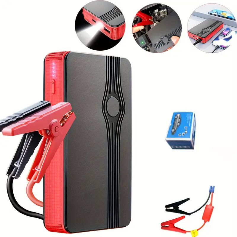 Portable Jump Starter Power Supplies Professional Start Car Starter with 2 USB Interface, 1 Iype-c Interface for Emergency Power Supply, with Three Mode LED Lights, for Valentine's Day Gift, Perfect Gift for Drivers