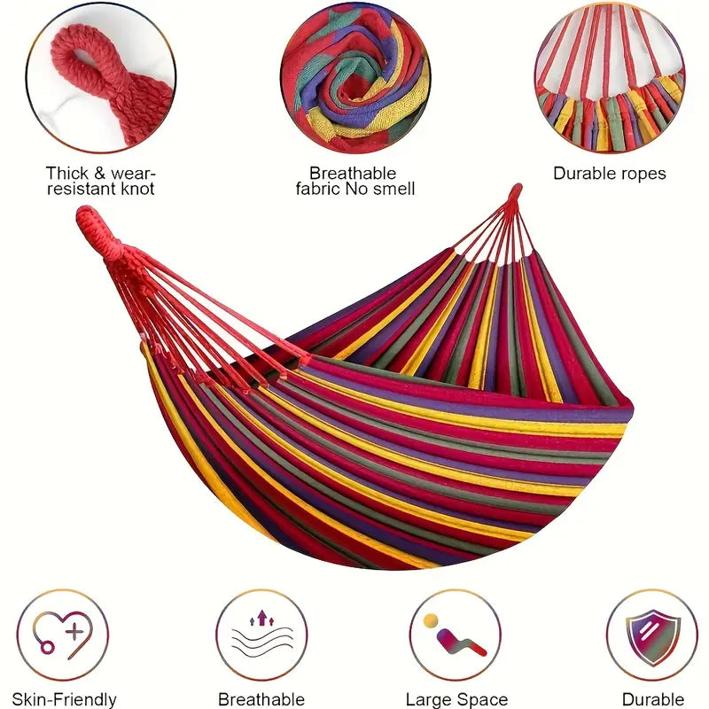 Heavy Duty Cotton Rope Hanging Hammock Swing Camping Canvas Bed Garden Outdoor
