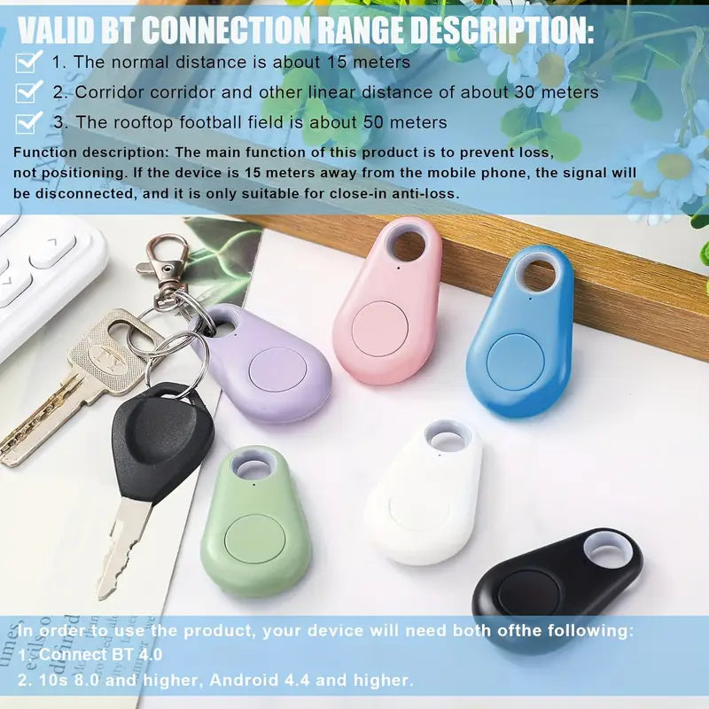 Mini Bluetooth Anti-Lost Tracker – GPS Locator Alarm for Keys, Pets, Kids, Bags