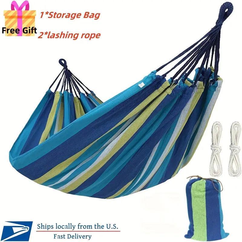 Heavy Duty Cotton Rope Hanging Hammock Swing Camping Canvas Bed Garden Outdoor