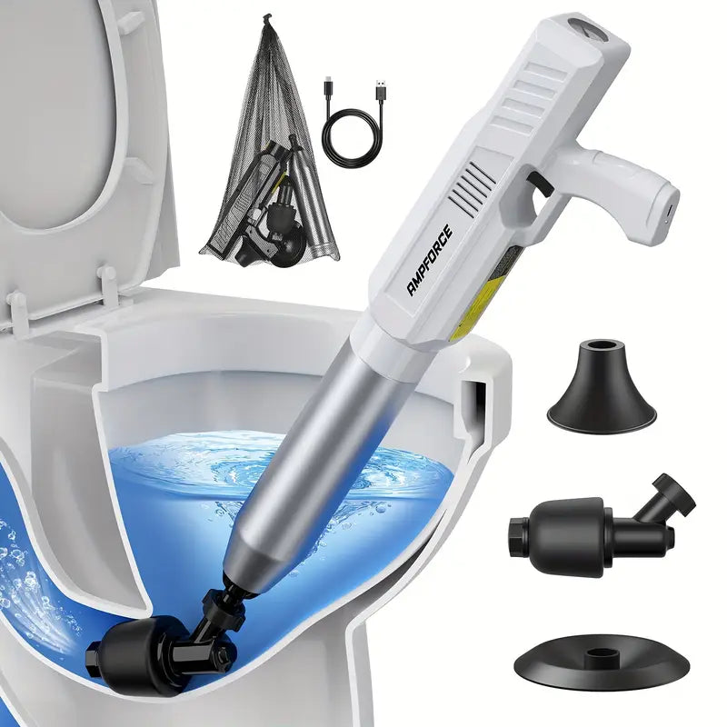 High Pressure Electric Toilet Plunger Air Plunger Air Drain Blaster Clog Remover