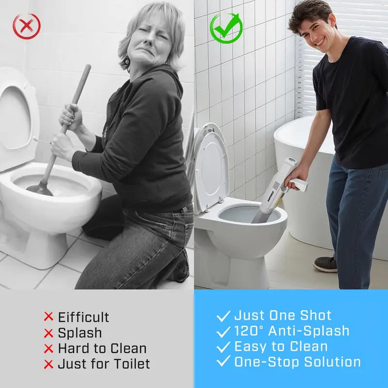 High Pressure Electric Toilet Plunger Air Plunger Air Drain Blaster Clog Remover