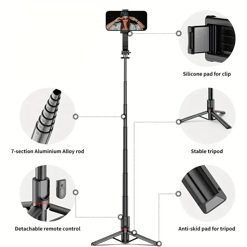 Selfie Stick Tripod with Remote for Cell Phone Expandable Phone Tripod Stands 40