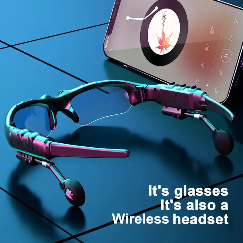 Rechargeable Bluetooth Wireless Sport SunGlasses Sun Glasses Adjustable Earbuds