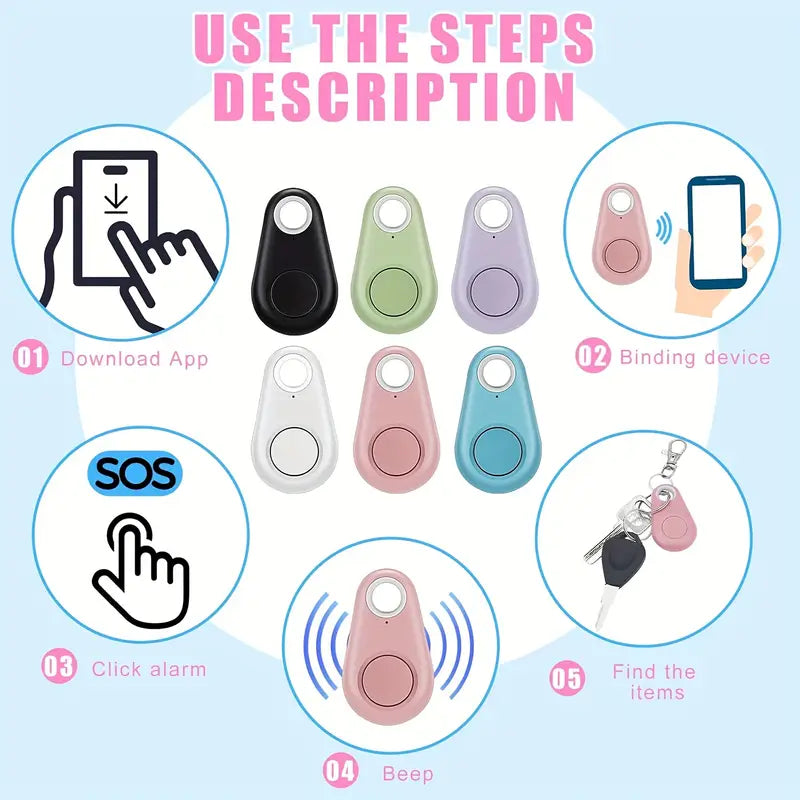 Mini Bluetooth Anti-Lost Tracker – GPS Locator Alarm for Keys, Pets, Kids, Bags