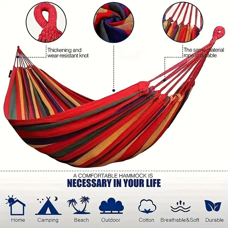 Heavy Duty Cotton Rope Hanging Hammock Swing Camping Canvas Bed Garden Outdoor
