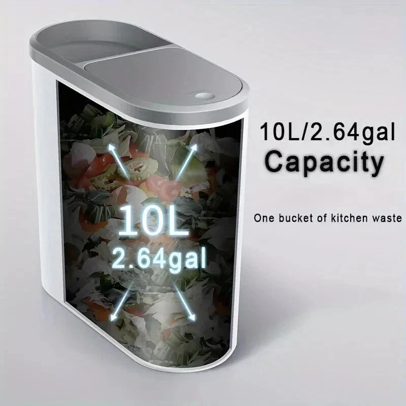 10L Slim Bathroom Trash Can | Space-Saving Silent Garbage Bin with Storage Top