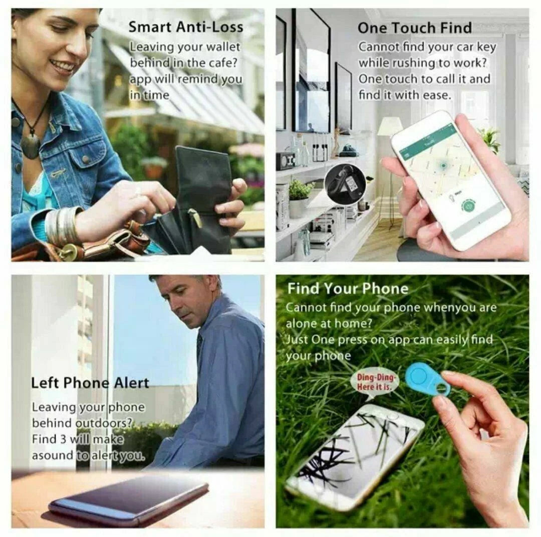Mini Bluetooth Anti-Lost Tracker – GPS Locator Alarm for Keys, Pets, Kids, Bags