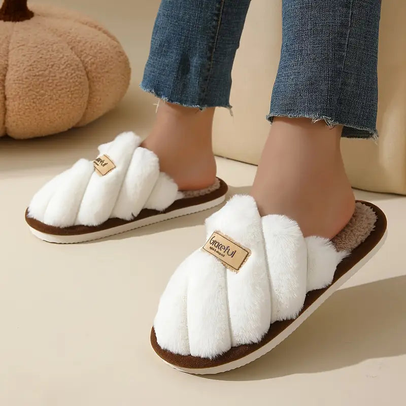 Women's Anti-slip Warm Slippers Home Indoor Comfortable Couple Slippers Fuzzy