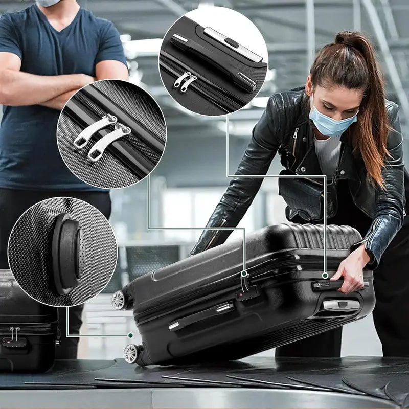 Luggage Set 3 Piece Expandable Suitcase TSA Lock Double Spinner Wheels HardSide