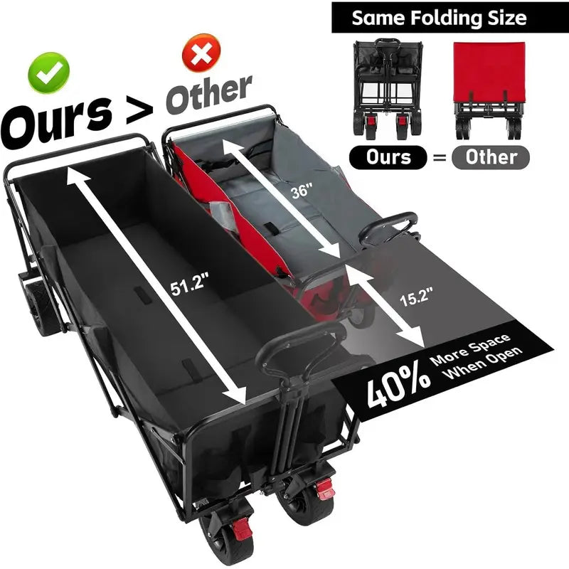 Extra long Sports Xtender 52" Extra Long Collapsible Utility Storage Wagon Cart