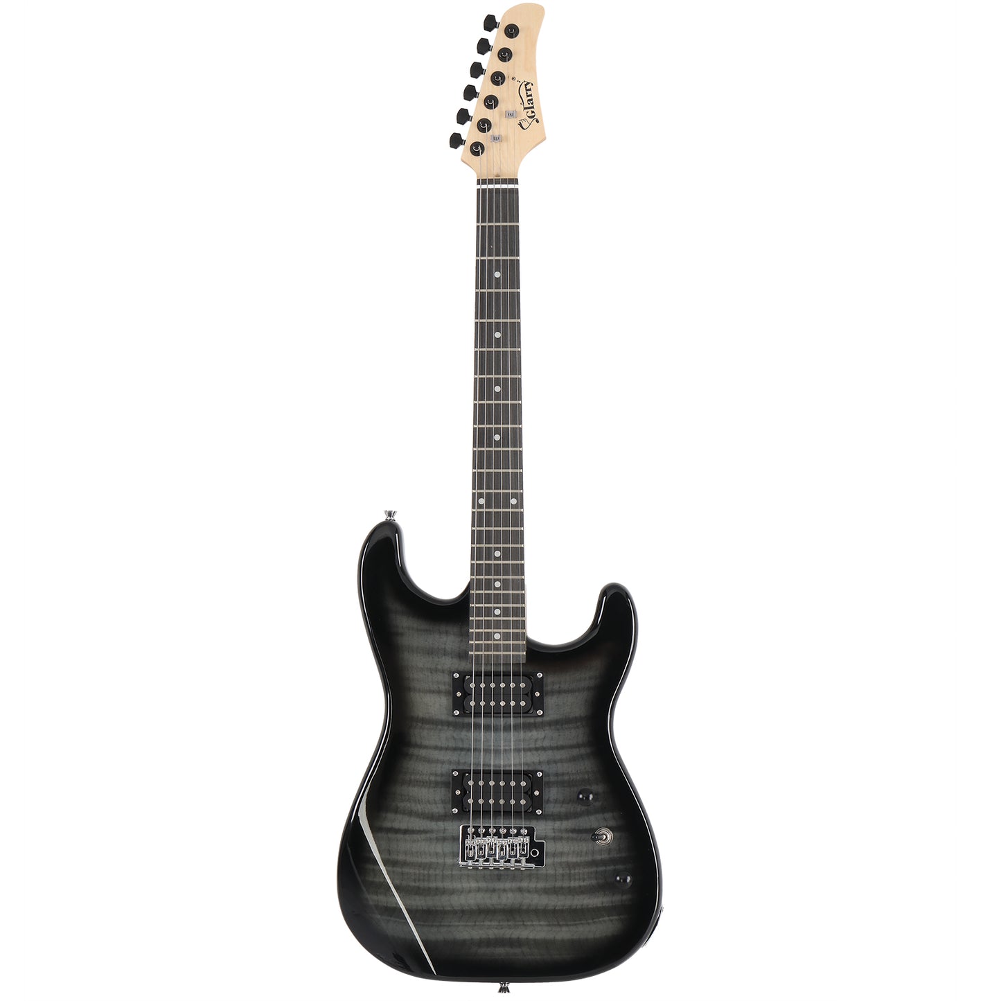 [Do Not Sell on Amazon]  GST Stylish H-H Pickup Tiger Stripe Electric Guitar Kit with 20W AMP Bag Guitar Strap Black