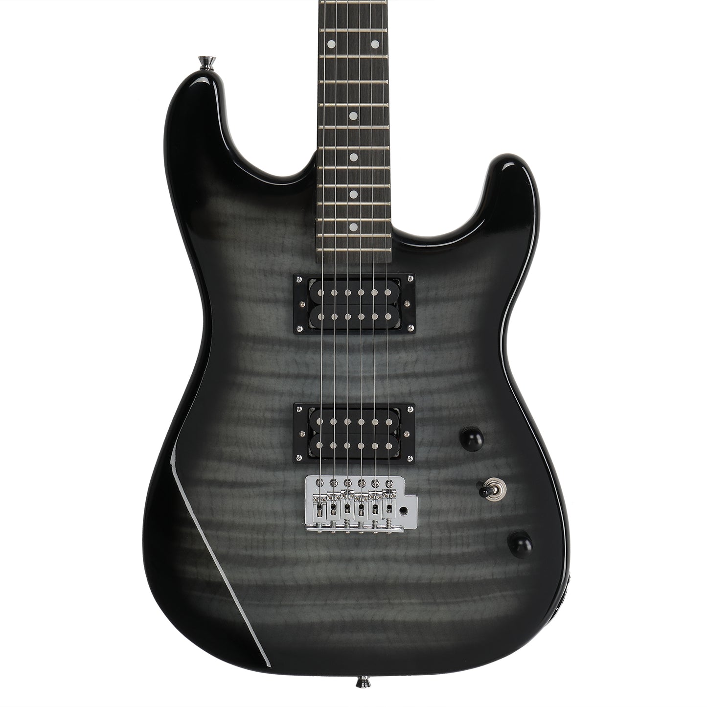 [Do Not Sell on Amazon]  GST Stylish H-H Pickup Tiger Stripe Electric Guitar Kit with 20W AMP Bag Guitar Strap Black