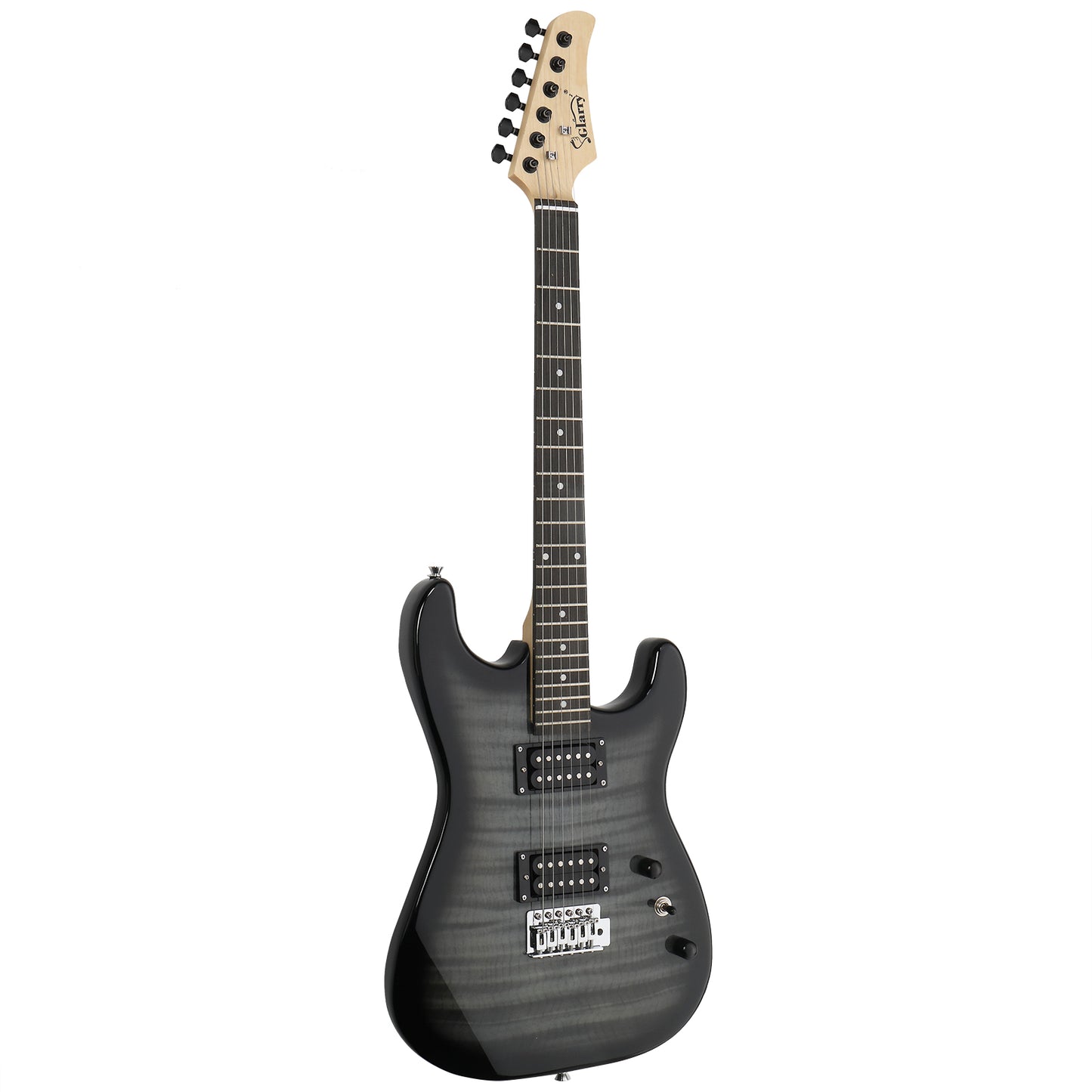 [Do Not Sell on Amazon]  GST Stylish H-H Pickup Tiger Stripe Electric Guitar Kit with 20W AMP Bag Guitar Strap Black