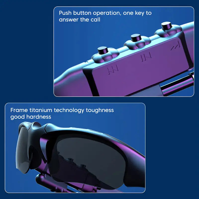 Rechargeable Bluetooth Wireless Sport SunGlasses Sun Glasses Adjustable Earbuds