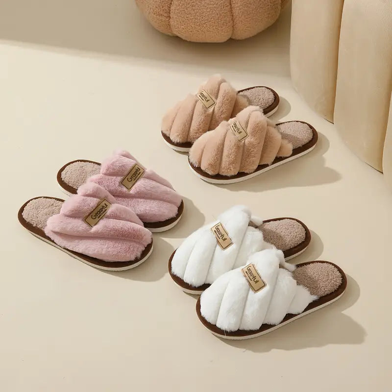 Women's Anti-slip Warm Slippers Home Indoor Comfortable Couple Slippers Fuzzy