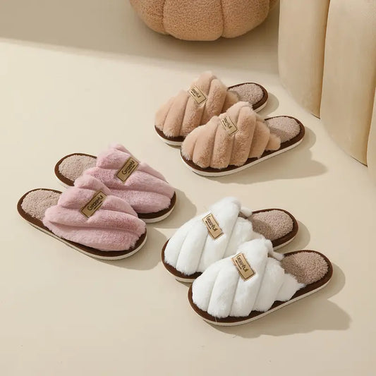 Women's Anti-slip Warm Slippers Home Indoor Comfortable Couple Slippers Fuzzy
