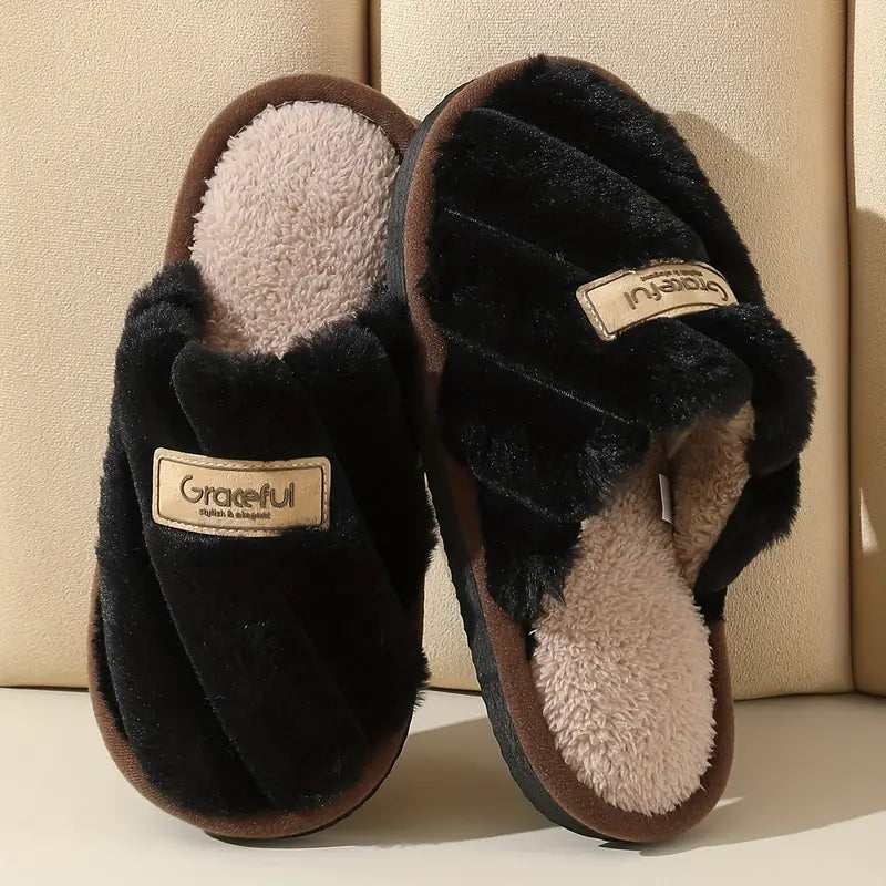 Women's Anti-slip Warm Slippers Home Indoor Comfortable Couple Slippers Fuzzy
