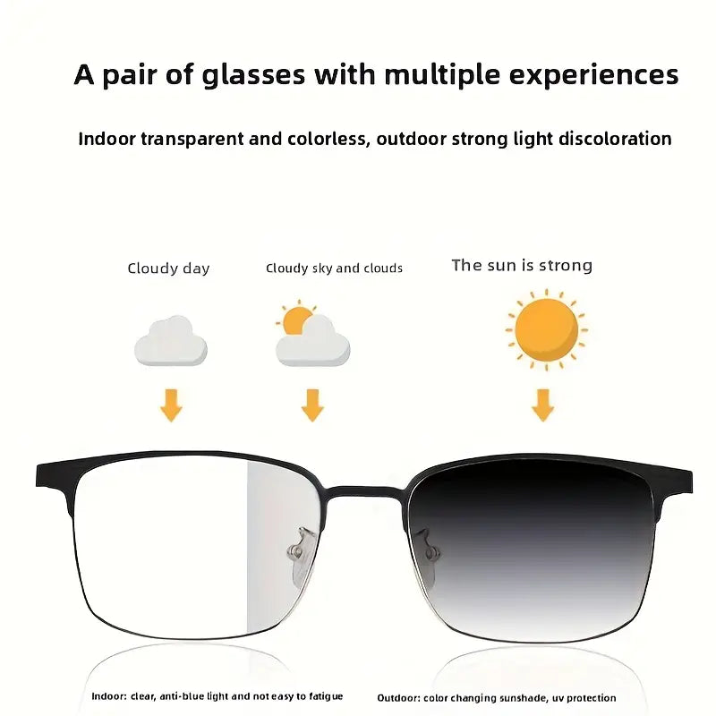 Wireless Glasses, UV Glasses, Smart Glasses, Automatic Color Changing Lenses