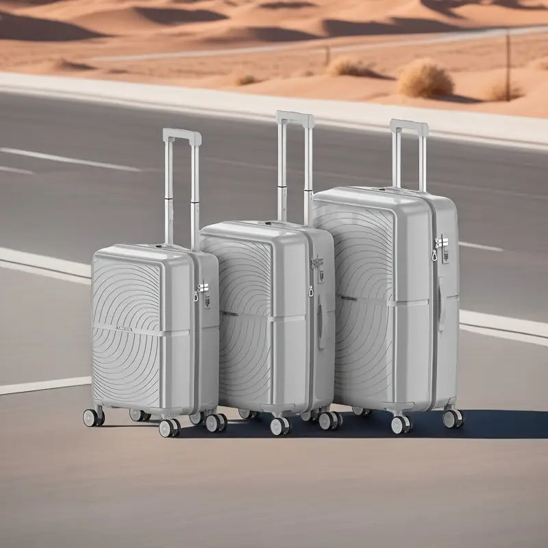 Three-piece Suitcase Set, 20, 24, 28-inch Suitcases, with Combination Lock