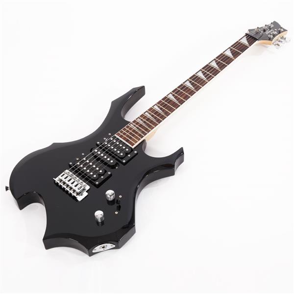 Flame Shaped Electric Guitar with 20W Electric Guitar Sound HSH Pickup Novice Guitar   Audio   Bag   Strap   Picks   Shake   Cable   Wrench Tool Black