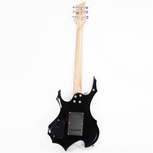 Flame Shaped Electric Guitar with 20W Electric Guitar Sound HSH Pickup Novice Guitar   Audio   Bag   Strap   Picks   Shake   Cable   Wrench Tool Black
