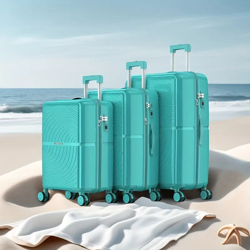 Three-piece Suitcase Set, 20, 24, 28-inch Suitcases, with Combination Lock