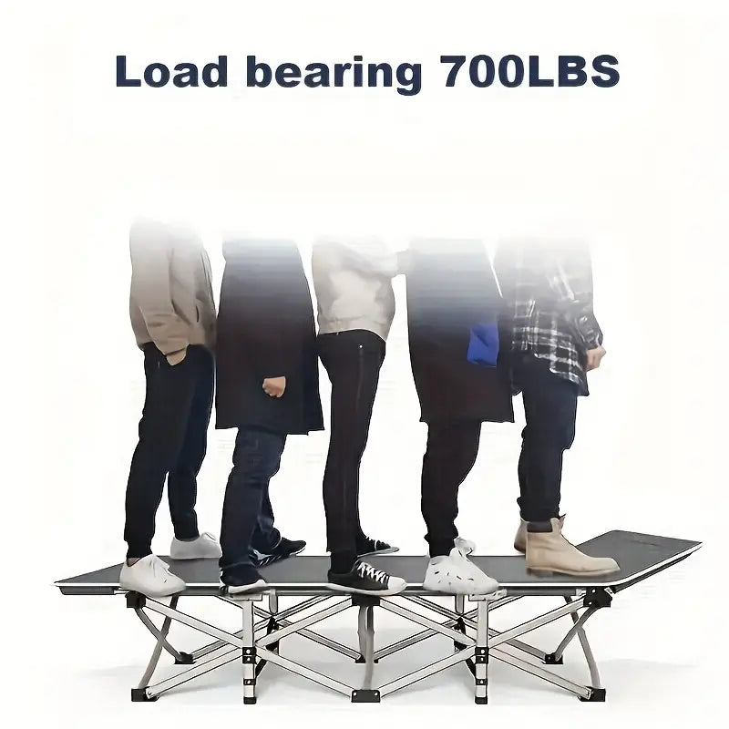 75 Inch Portable Folding Bed - Heavy-Duty, 600lb Load Capacity, Outdoor Camping