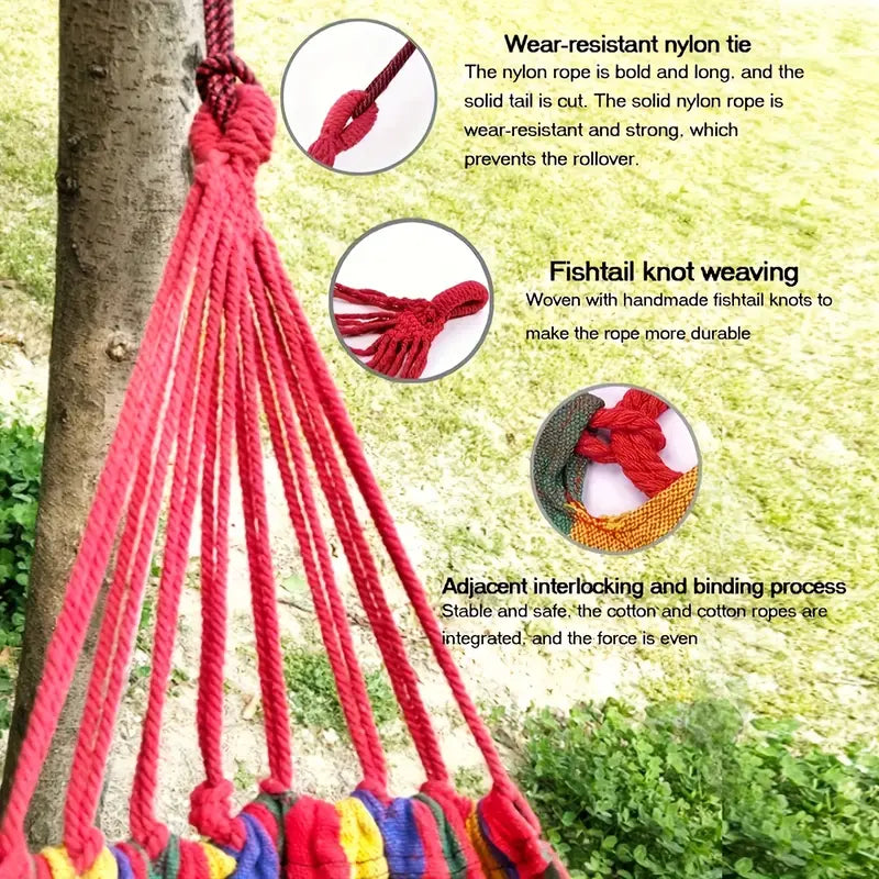 Heavy Duty Cotton Rope Hanging Hammock Swing Camping Canvas Bed Garden Outdoor