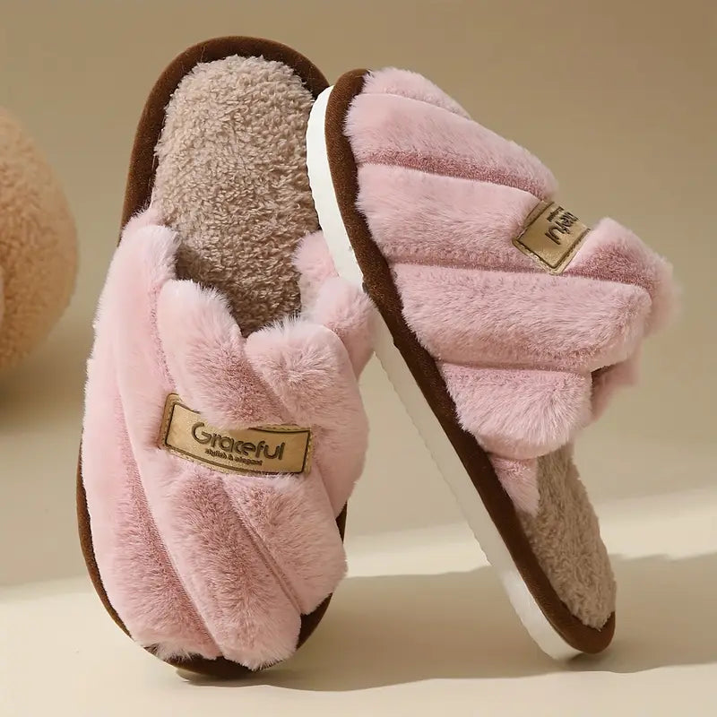 Women's Anti-slip Warm Slippers Home Indoor Comfortable Couple Slippers Fuzzy
