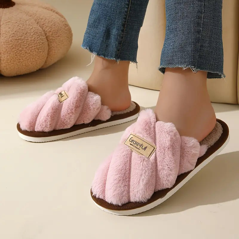 Women's Anti-slip Warm Slippers Home Indoor Comfortable Couple Slippers Fuzzy
