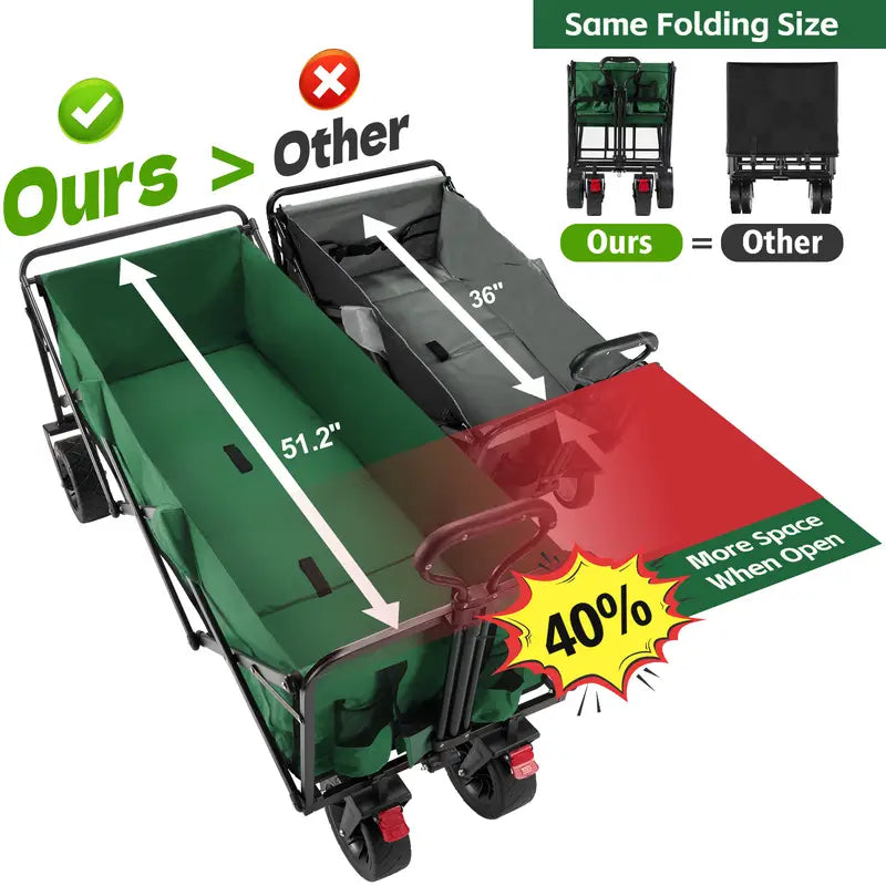 Extra long Sports Xtender 52" Extra Long Collapsible Utility Storage Wagon Cart