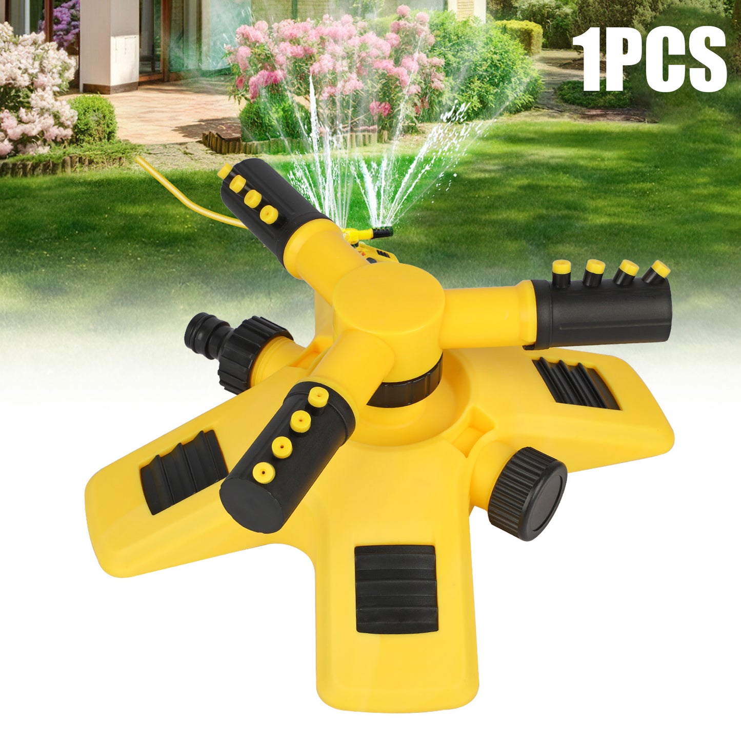 360° Rotating Lawn Sprinkler System Grass Automatic Watering Spray Irrigation US