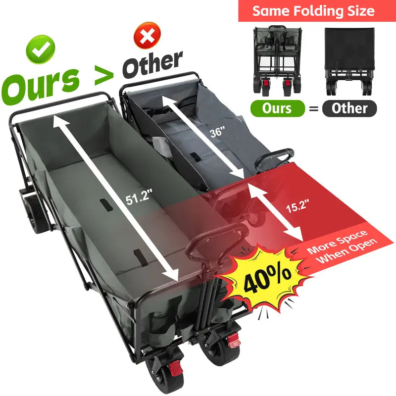 Extra long Sports Xtender 52" Extra Long Collapsible Utility Storage Wagon Cart