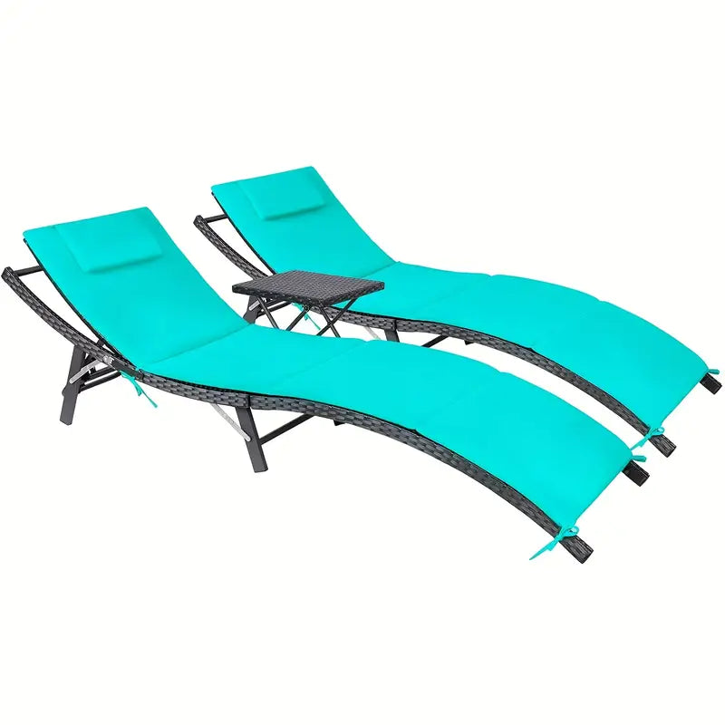 Chaise Lounge Adjustable Aluminum Lounge Chair，3pcs,Folding Table