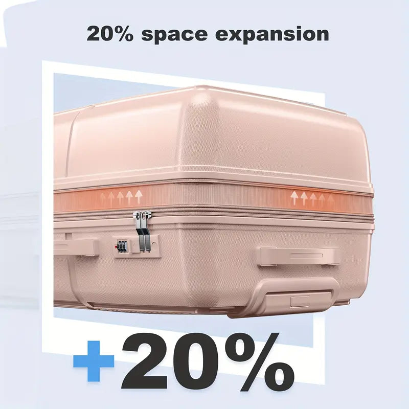 Three-piece Suitcase Set, 20, 24, 28-inch Suitcases, with Combination Lock